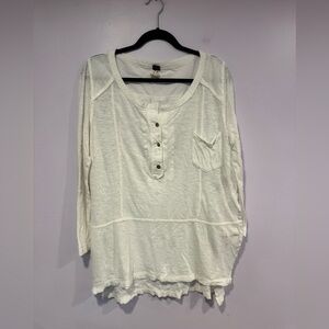 Vintage Y2K Free People henley white‎ long sleeve